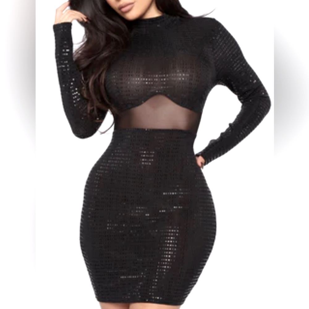 Mini Black sequin dress